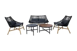 Veranda & Terrasse|Loungesett-Helsinki Sofagruppe Svart/Brun