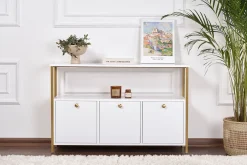 Gangbord|Avlastningsbord-Hemani Konsollbord 120 cm Hvitt og gull