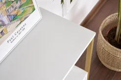 Gangbord|Avlastningsbord-Hemani Konsollbord 120 cm Hvitt og gull