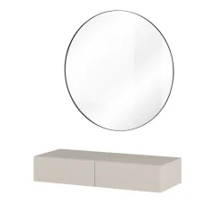 Hengende sminkebord Jukon S med 2 skuffer + speil Ø80 cm