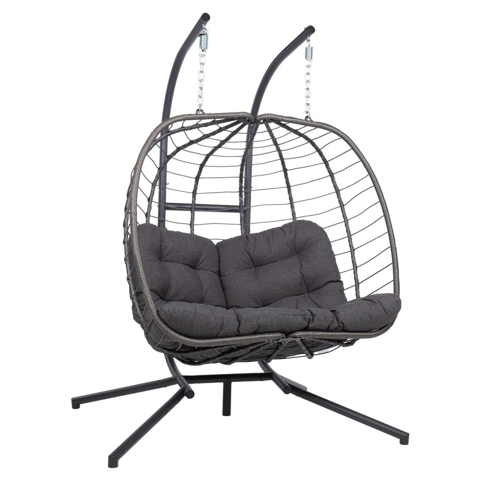 Hengestoler-Hengestol HOME4YOU Finse 2-seter 142x106x194 cm mørkegrå