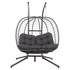 Hengestoler-Hengestol HOME4YOU Finse 2-seter 142x106x194 cm mørkegrå