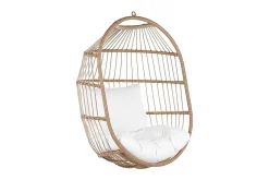 Hengestol med stativ kunstrotting beige ALBA