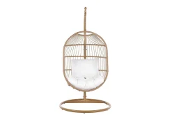 Hengestol med stativ kunstrotting beige ALBA