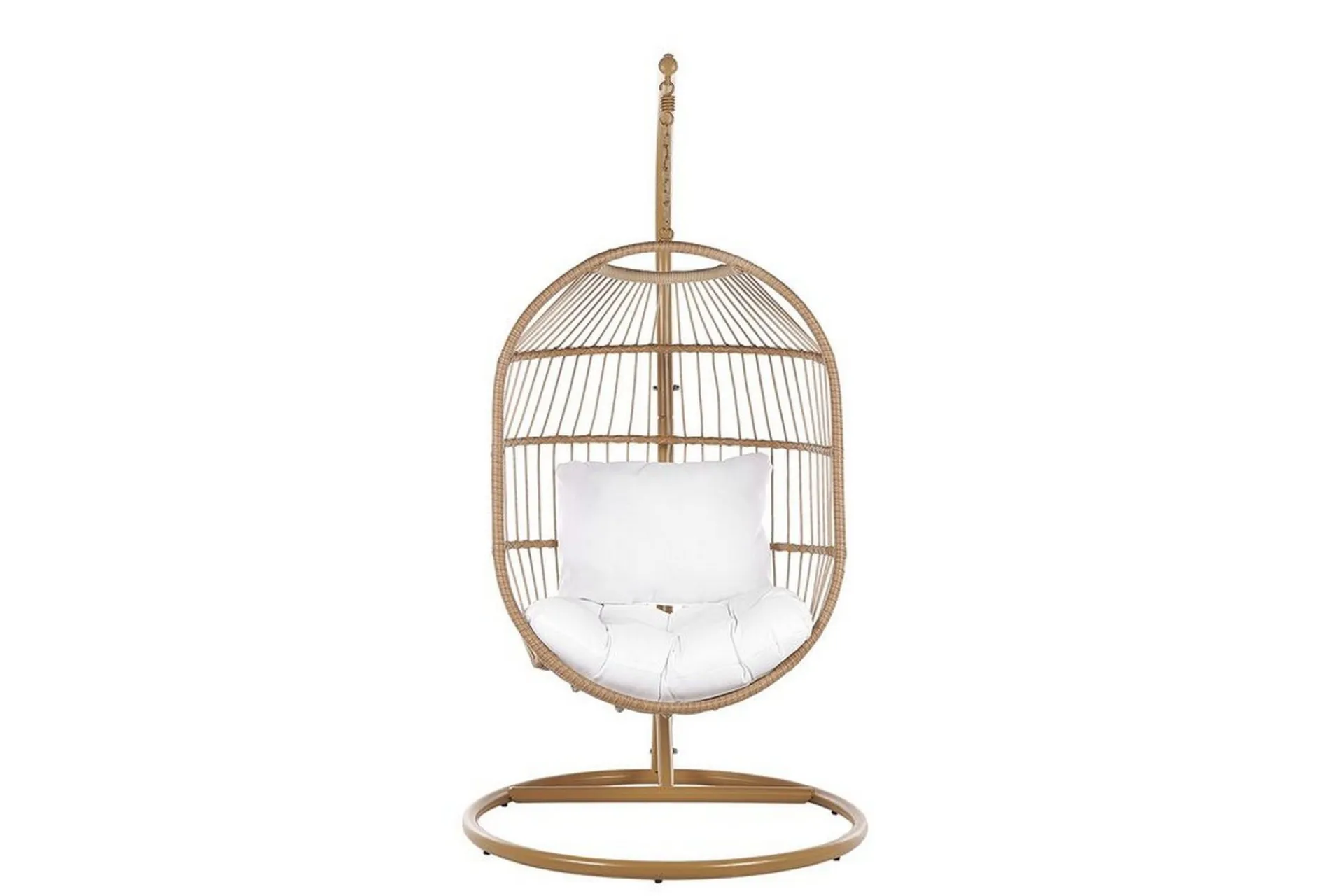 Hengestol med stativ kunstrotting beige ALBA