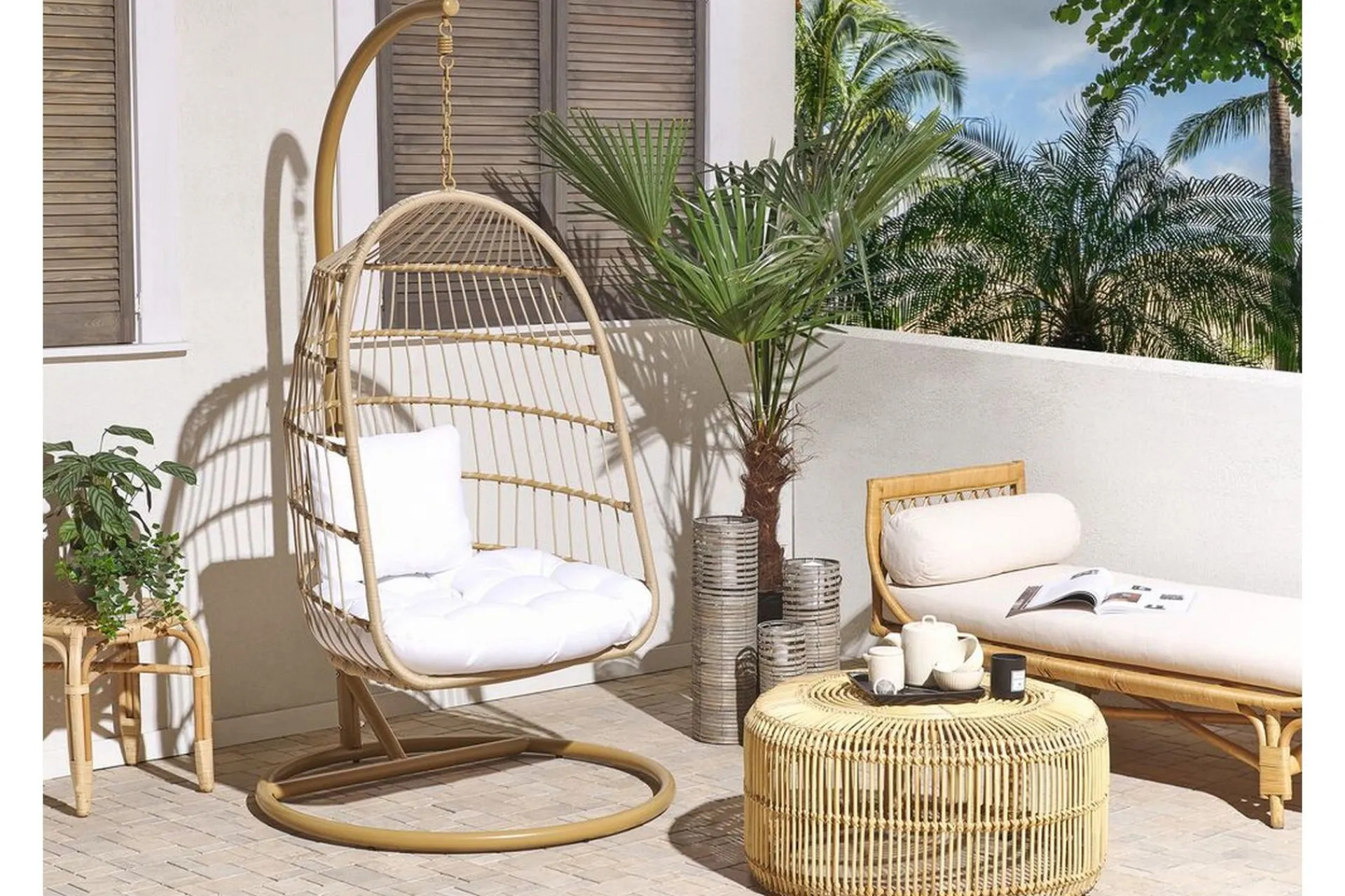 Hengestoler-Hengestol med Stativ tau beige ALL Tre/Natur