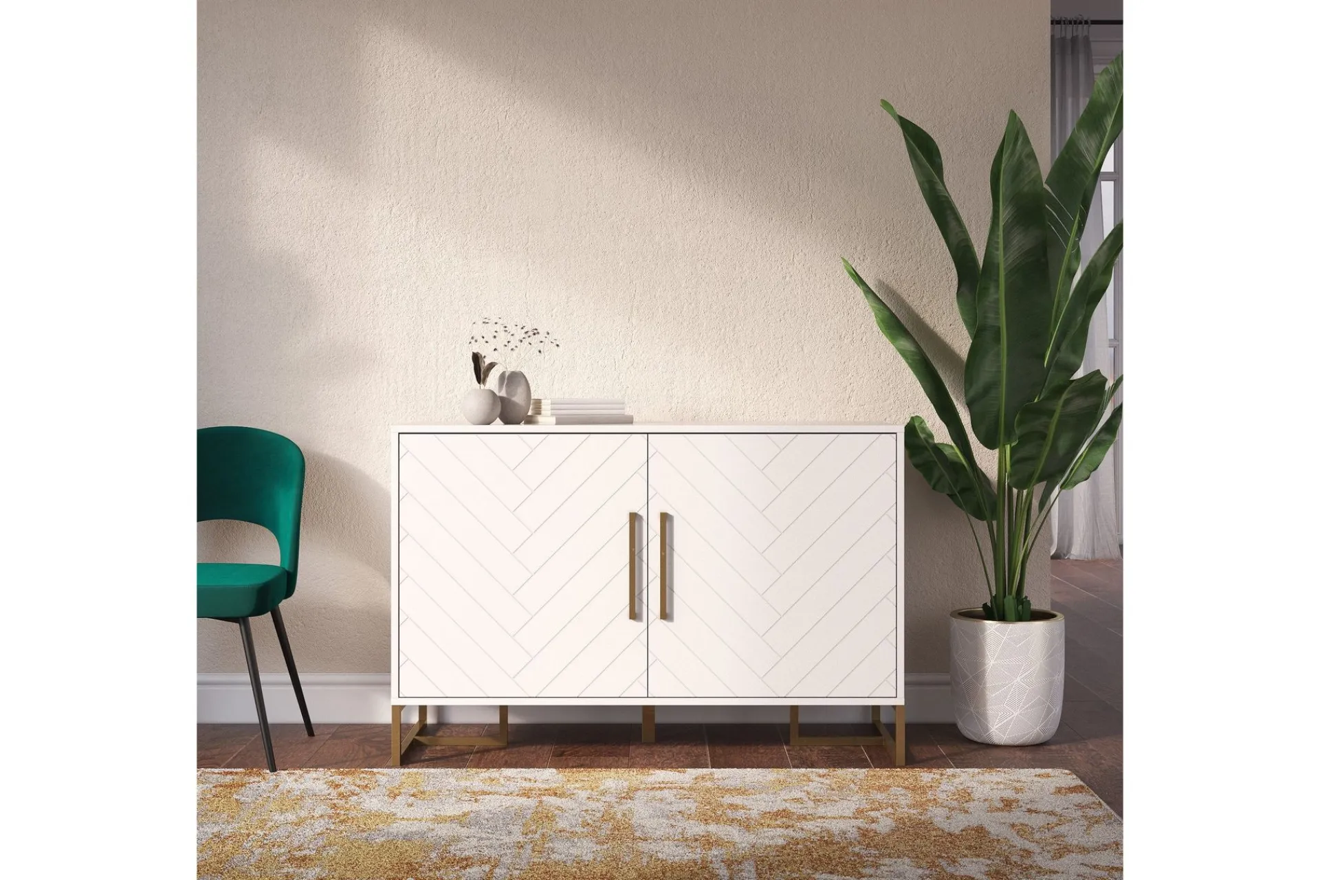 CosmoLiving Herringbone Skjenk 122x48 cm