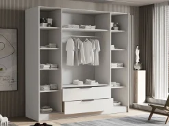 Garderober & Garderobesystem-Herrljunga Garderob 200x215 cm med Skuffer Brown/Black