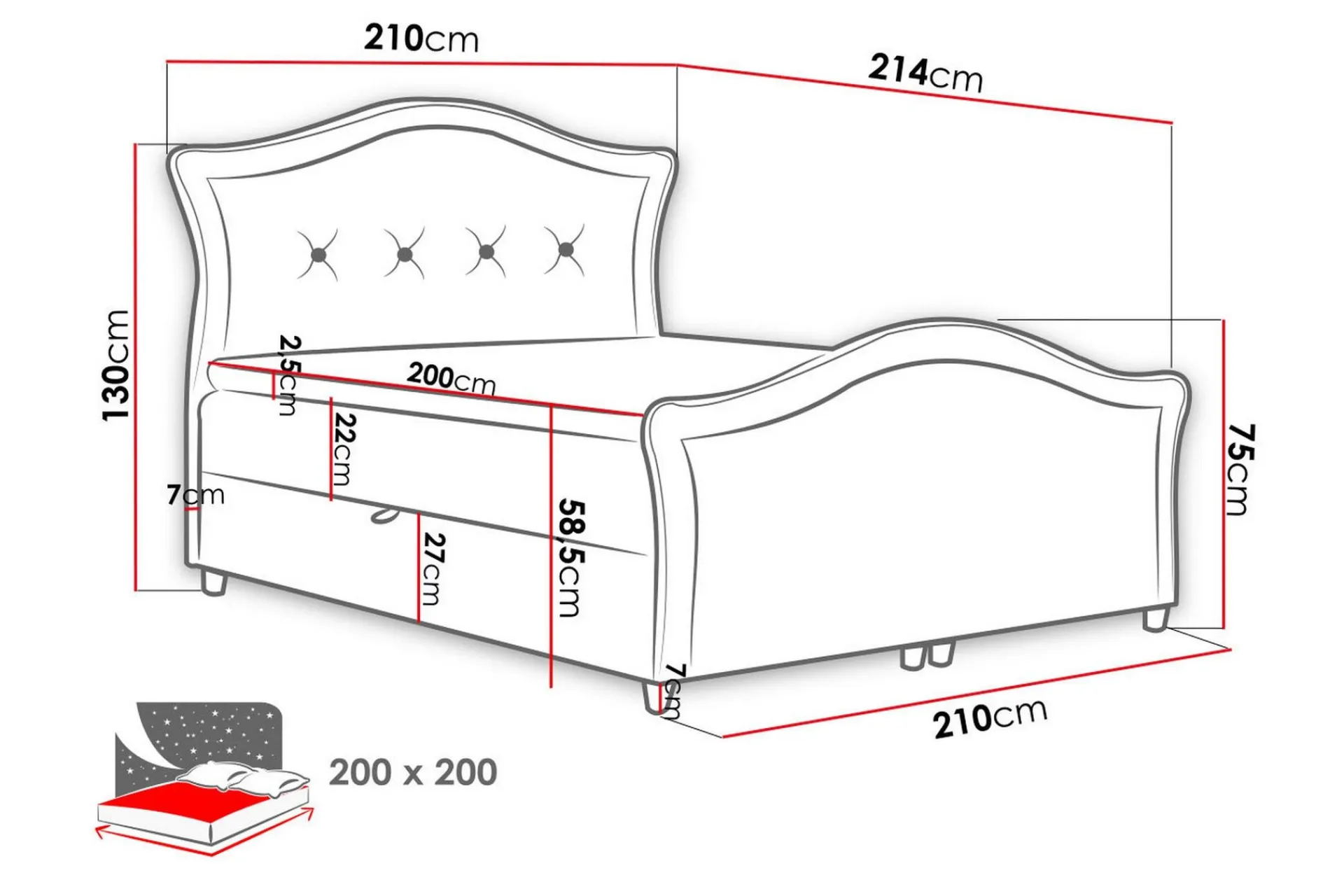 Hestra Lux Kontinentalseng 200x200 cm