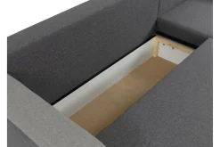 Sofa Med Sjeselong-Hewlet Sofa med Divan 3-seter Svart/Beige