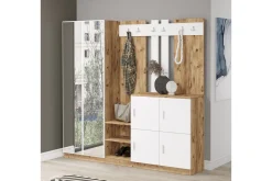Møbelsett Til Gang & Entre|Gangoppbevaring-Hialeh Hallmöbelset 38x187 cm Natur,Hvit