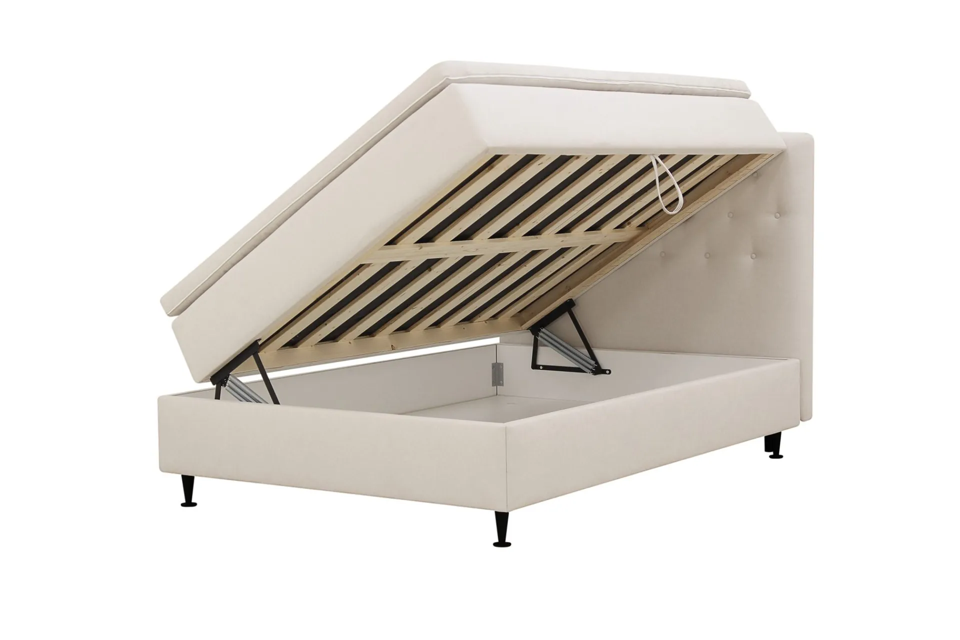 Bedly Kontinentalsenger-Hilton Plus Komplett sengepakke med oppbevaring 120x200 cm Lys beige
