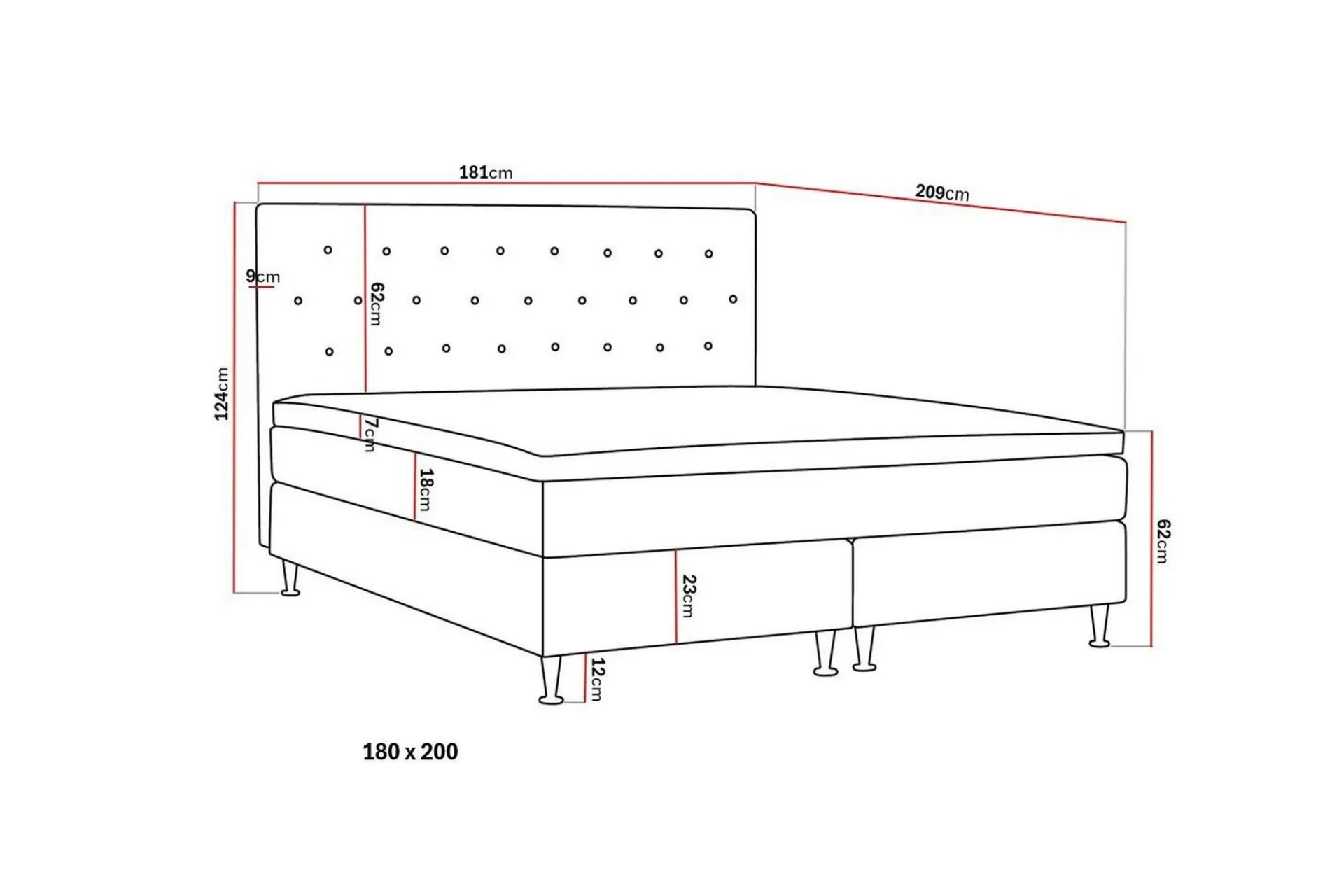 Bedly Kontinentalsenger|Komplett Sengepakke-Hilton Plus Komplett Sengepakke 180x200 cm Beige