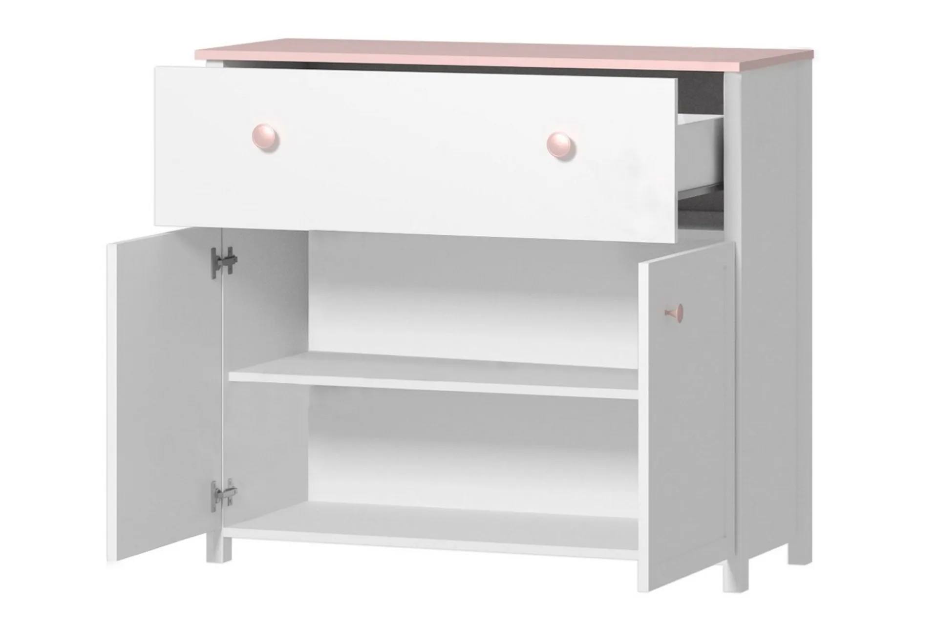 Kommode|Gangoppbevaring-Hilts Byrå 110x90 cm Vit||Pink Hvit,Lyserød