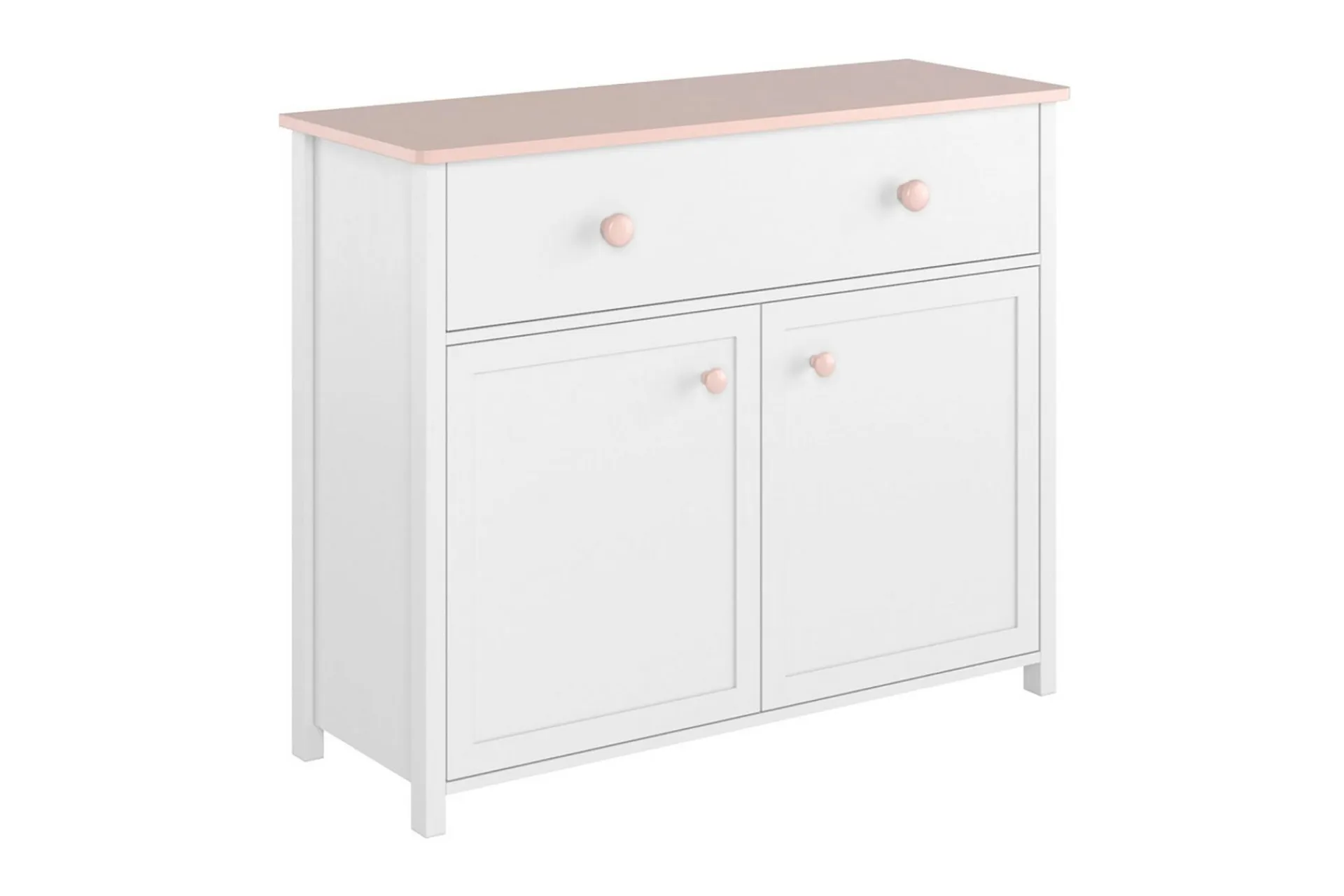 Kommode|Gangoppbevaring-Hilts Byrå 110x90 cm Vit||Pink Hvit,Lyserød