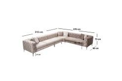 Hjørnesofa-Hjørnesofa Beachport Beige