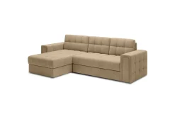 Velour Sofa & Fløyel Sofa|Sovesofaer-Hjørnesofa Eltap Blenvi 260x150x82 cm Mørk beige