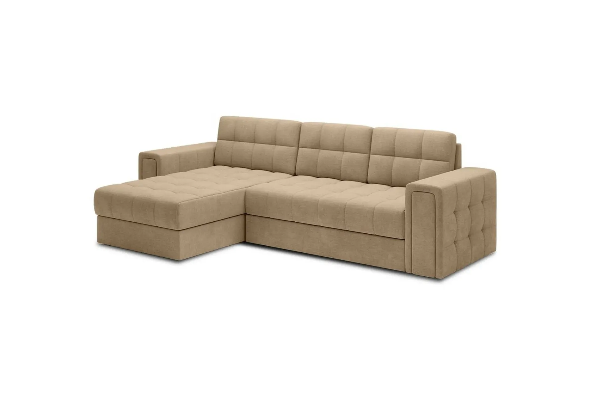 Velour Sofa & Fløyel Sofa|Sovesofaer-Hjørnesofa Eltap Blenvi 260x150x82 cm Mørk beige
