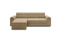 Velour Sofa & Fløyel Sofa|Sovesofaer-Hjørnesofa Eltap Blenvi 260x150x82 cm Mørk beige