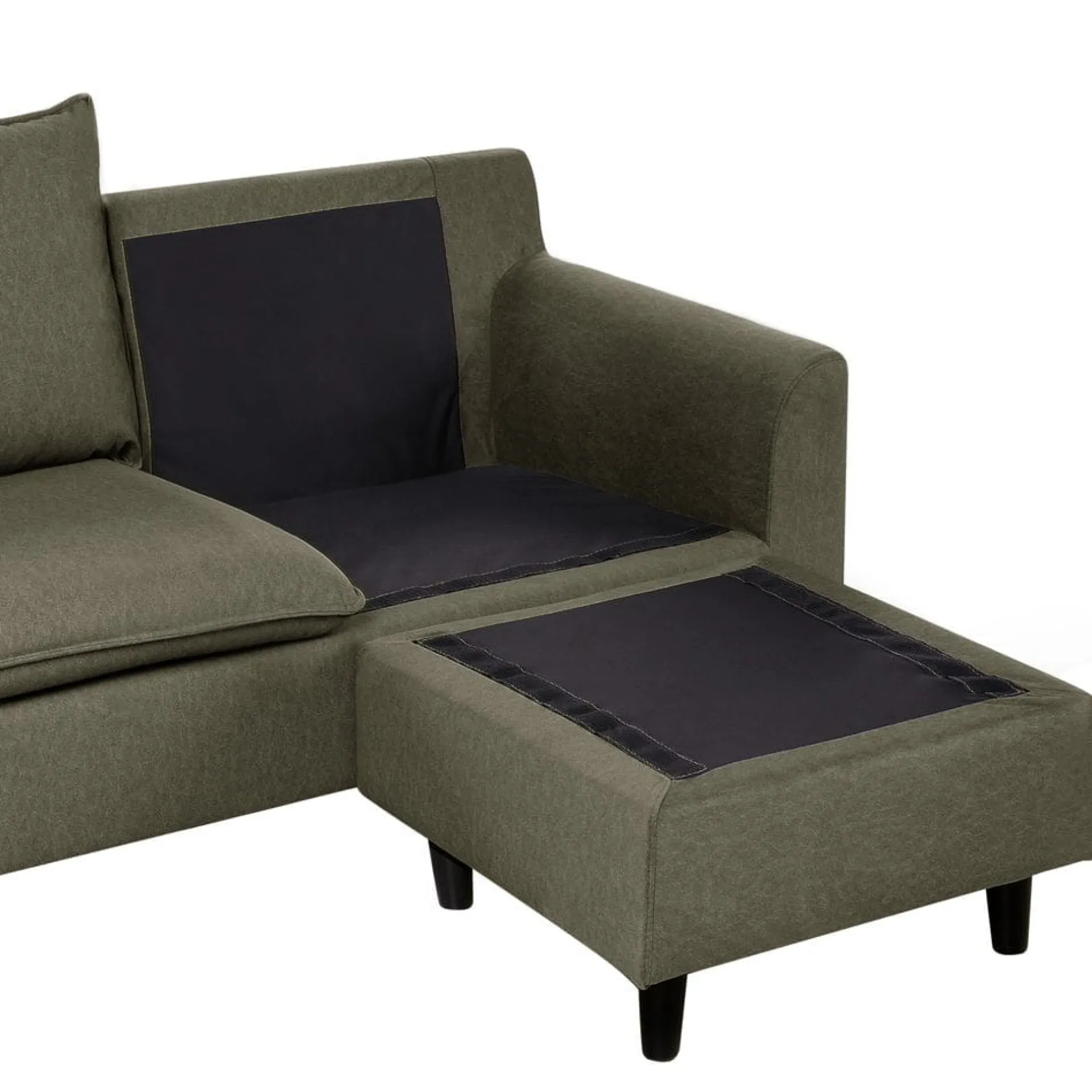 Hjørnesofa-Hjørnesofa Elvenes Mørkfarget tre,Mørkegrønn