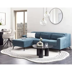 Hjørnesofa-Hjørnesofa Glosli Svart,Blå