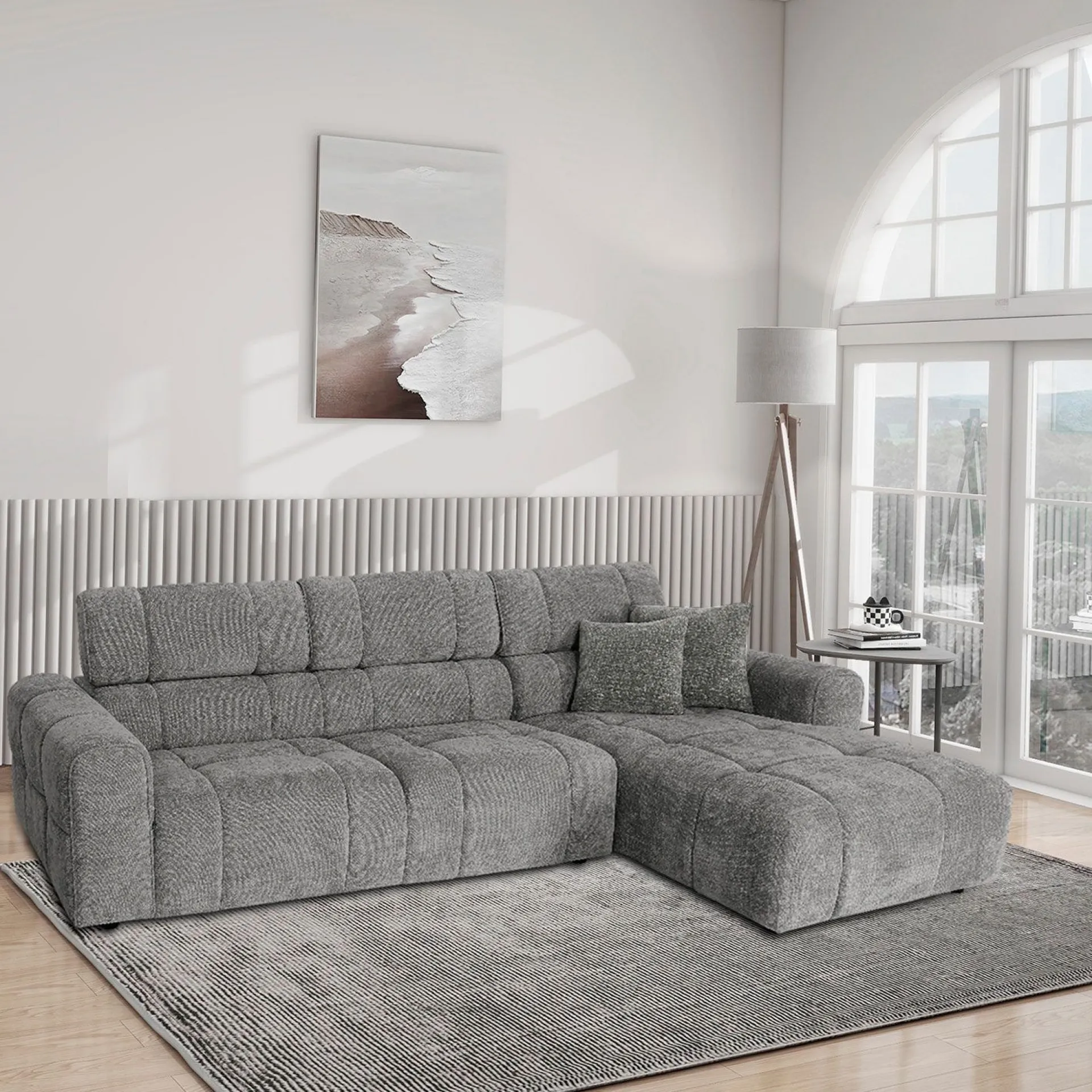 Hjørnesofa-Hjørnesofa HOME4YOU BELISMA høyre hjørne beige