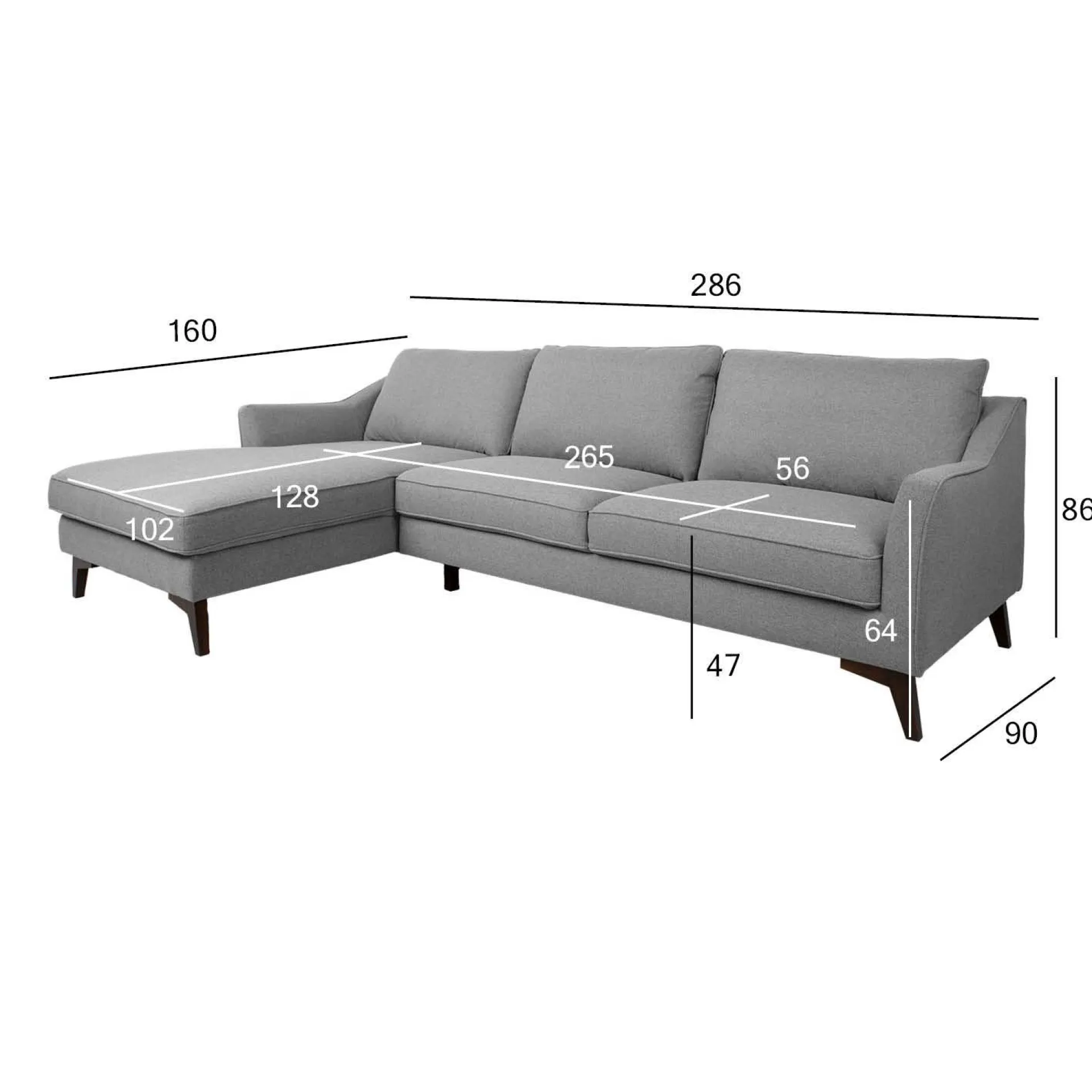 Hjørnesofa HOME4YOU Birgit venstre hjørne