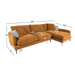 Hjørnesofa-Hjørnesofa HOME4YOU Daisy Høyre hjørne brun