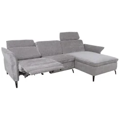 Hjørnesofa HOME4YOU Dayton elektrisk recliner Lys grå Høyre hjørne