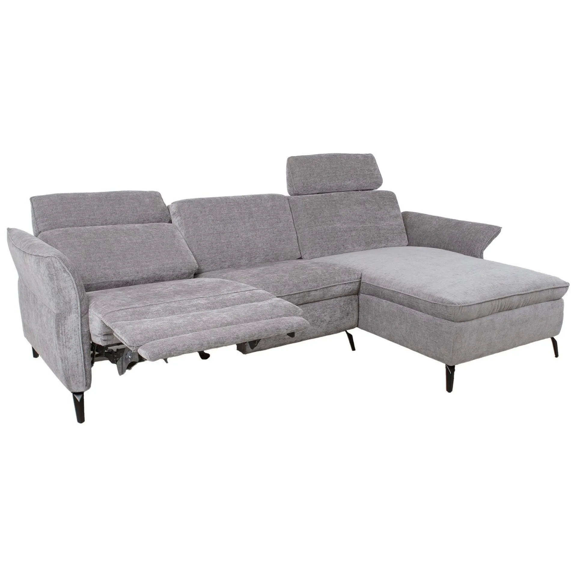Hjørnesofa HOME4YOU Dayton elektrisk recliner Lys grå Høyre hjørne