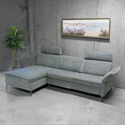 Hjørnesofa HOME4YOU Dayton elektrisk recliner Lys grå Høyre hjørne
