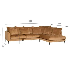 Hjørnesofa-Hjørnesofa HOME4YOU Lartes Høyre hjørne Brun