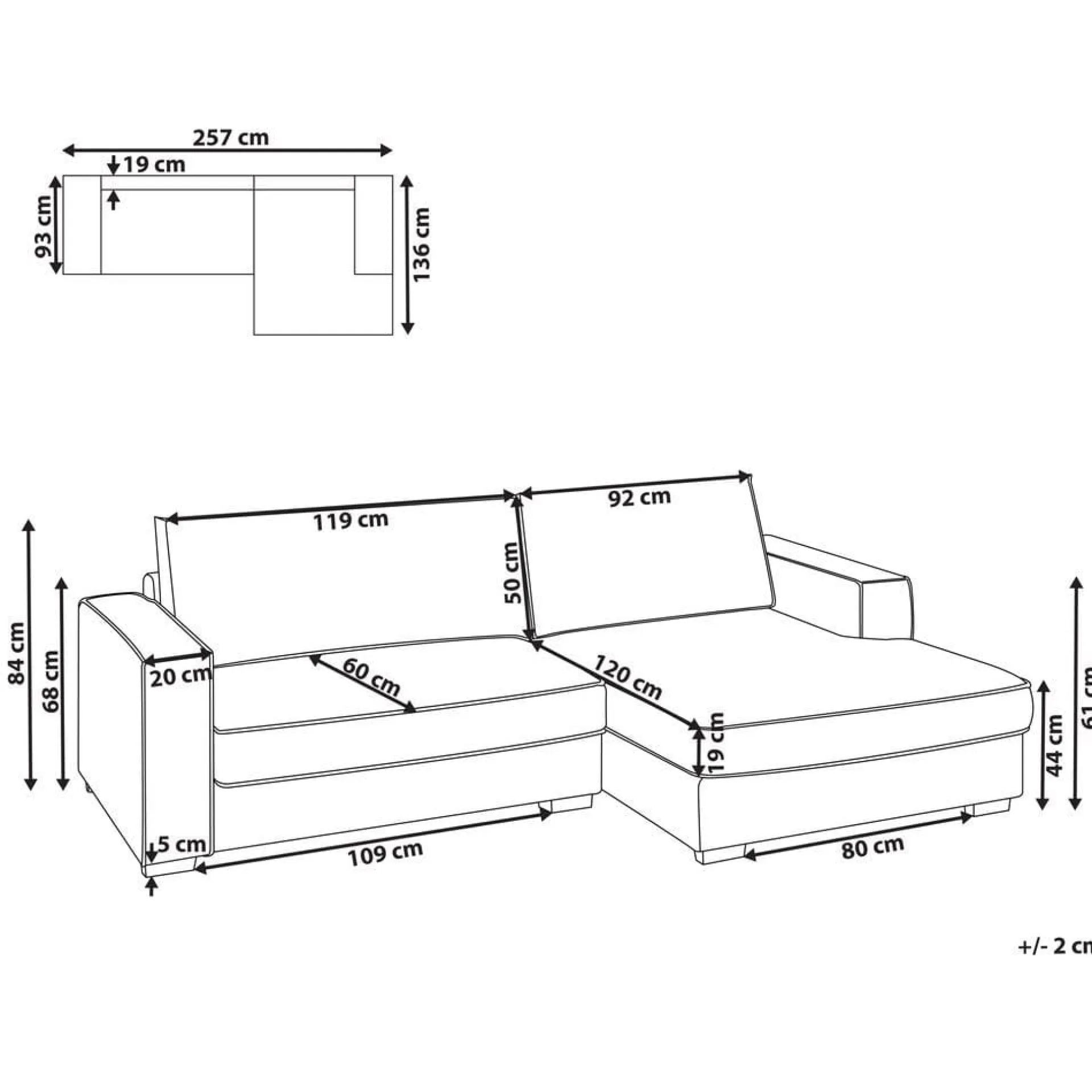 Hjørnesofa-Hjørnesofa Renders Ljusbrun