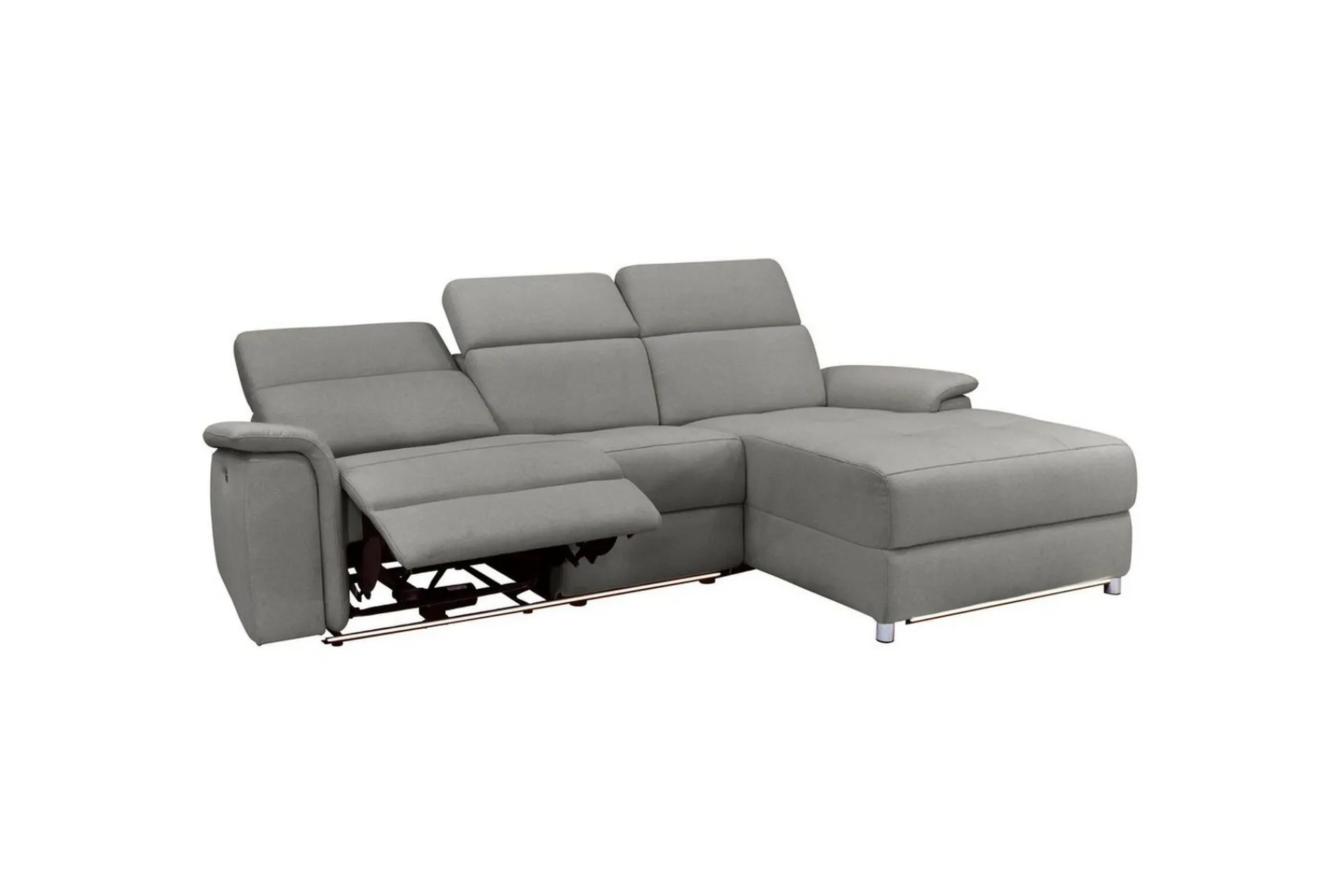 Loft24 Hjørnesofa-Hjørnesofa 3-seter Pareli Grå, Sunday Stoff, Høyre Manuell Recliner Grey