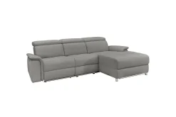 Loft24 Hjørnesofa-Hjørnesofa 3-seter Pareli Grå, Sunday Stoff, Høyre Manuell Recliner Grey