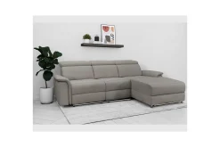 Loft24 Hjørnesofa 3-seter Pareli Grå, Sunday Stoff, Høyre Elektrisk Recliner