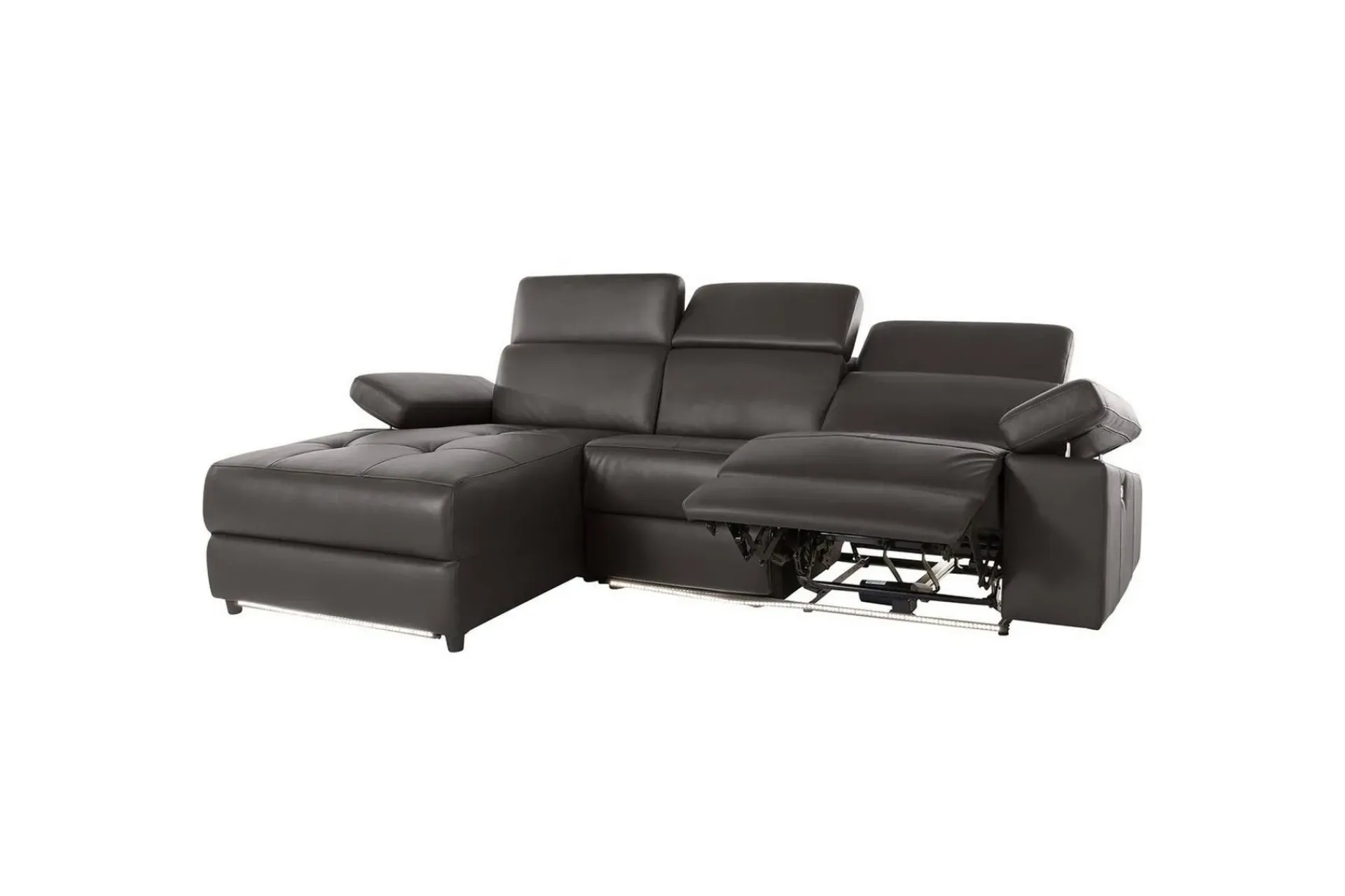 Loft24 Hjørnesofa-Hjørnesofa 3-seter Rayland , PU, Venstre Elektrisk Recliner Brun