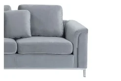 Velour Sofa & Fløyel Sofa-Hjørnesofa 4-seters H med sovefunksjon fløyelsgrå OSLO Grey