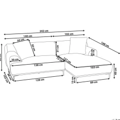 Hjørnesofa-Hjørnesofa Stenum Messing,Brun