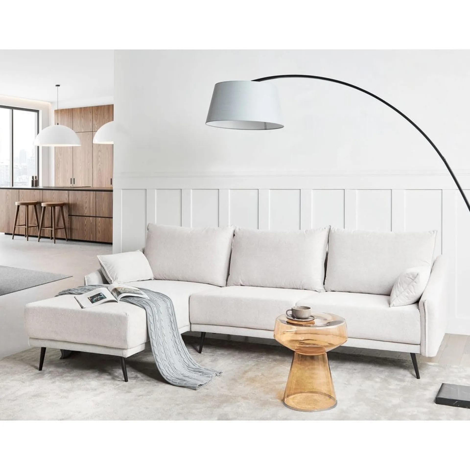 Hjørnesofa-Hjørnesofa Varde Offwhite,Svart
