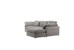 VIND Sofa Med Sjeselong-Hjørnesofa Amalfi Mørk grå Mørkegrå