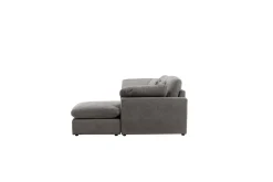 VIND Sofa Med Sjeselong-Hjørnesofa Amalfi Mørk grå Mørkegrå