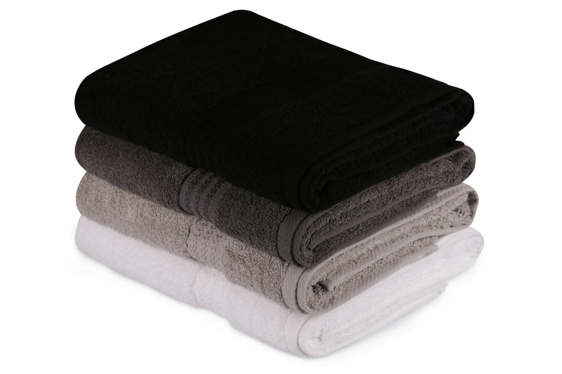 Håndklær Og Badehåndkle|Morgenkåpe & Badekåpe-Hobby Badehåndkle 70x140 cm 4-pk Hvit/Grå/Mørkegrå/Svart