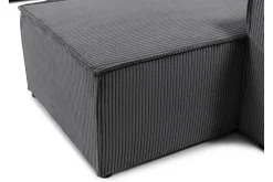 Sovesofaer-Hobson Sovesofa med Dobbel Sjeselong 4-seter i Plysj Grey