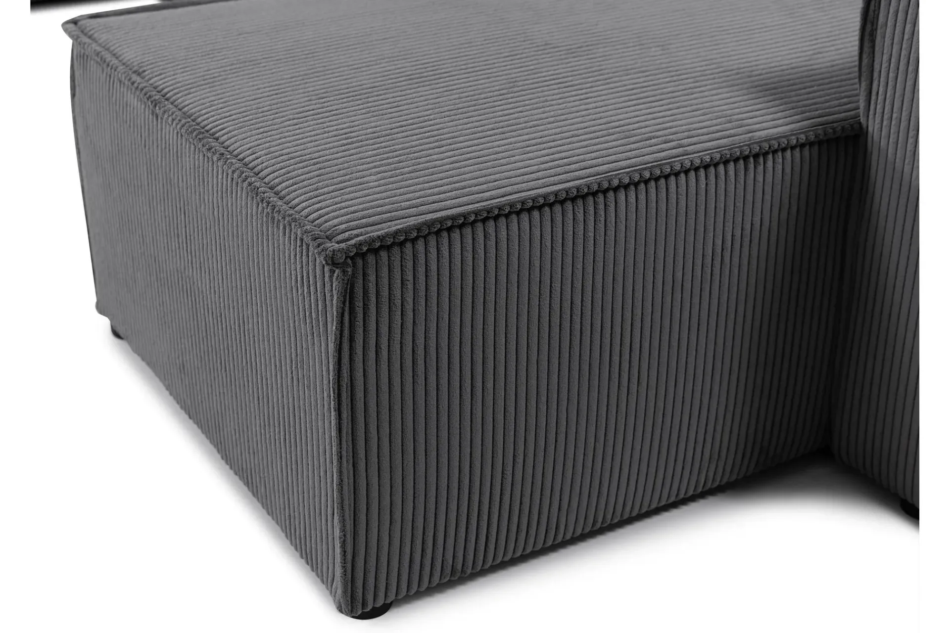 Sovesofaer-Hobson Sovesofa med Dobbel Sjeselong 4-seter i Plysj Grey