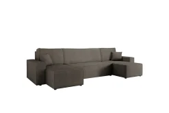 Sovesofaer-Hobson Sovesofa med Dobbel Sjeselong 4-seter i Plysj Grey