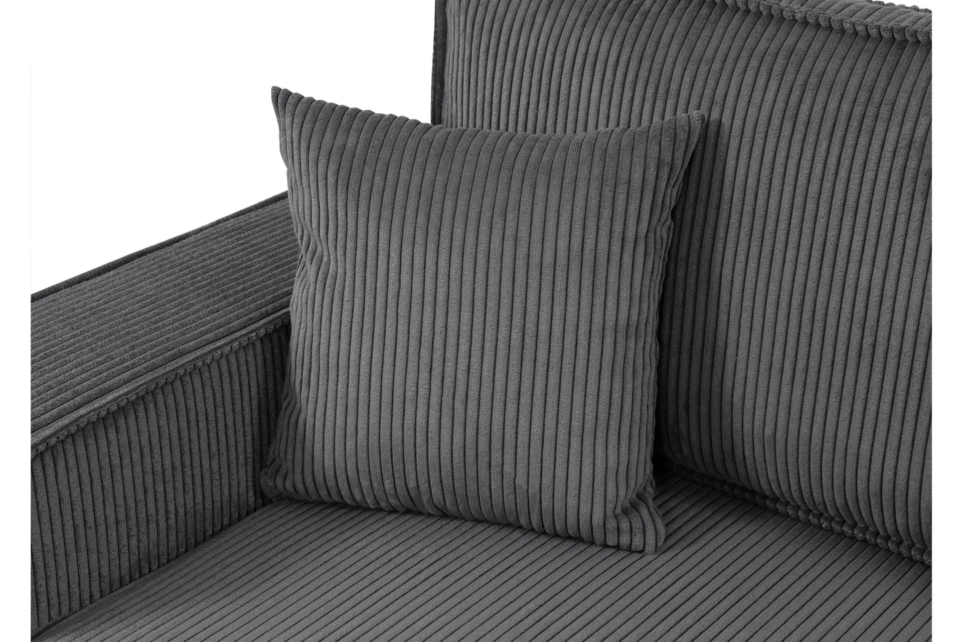 Sovesofaer-Hobson Sovesofa med Dobbel Sjeselong 4-seter i Plysj Grey
