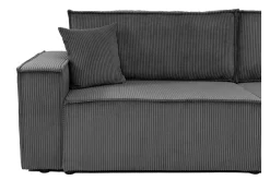Sovesofaer-Hobson Sovesofa med Dobbel Sjeselong 4-seter i Plysj Grey
