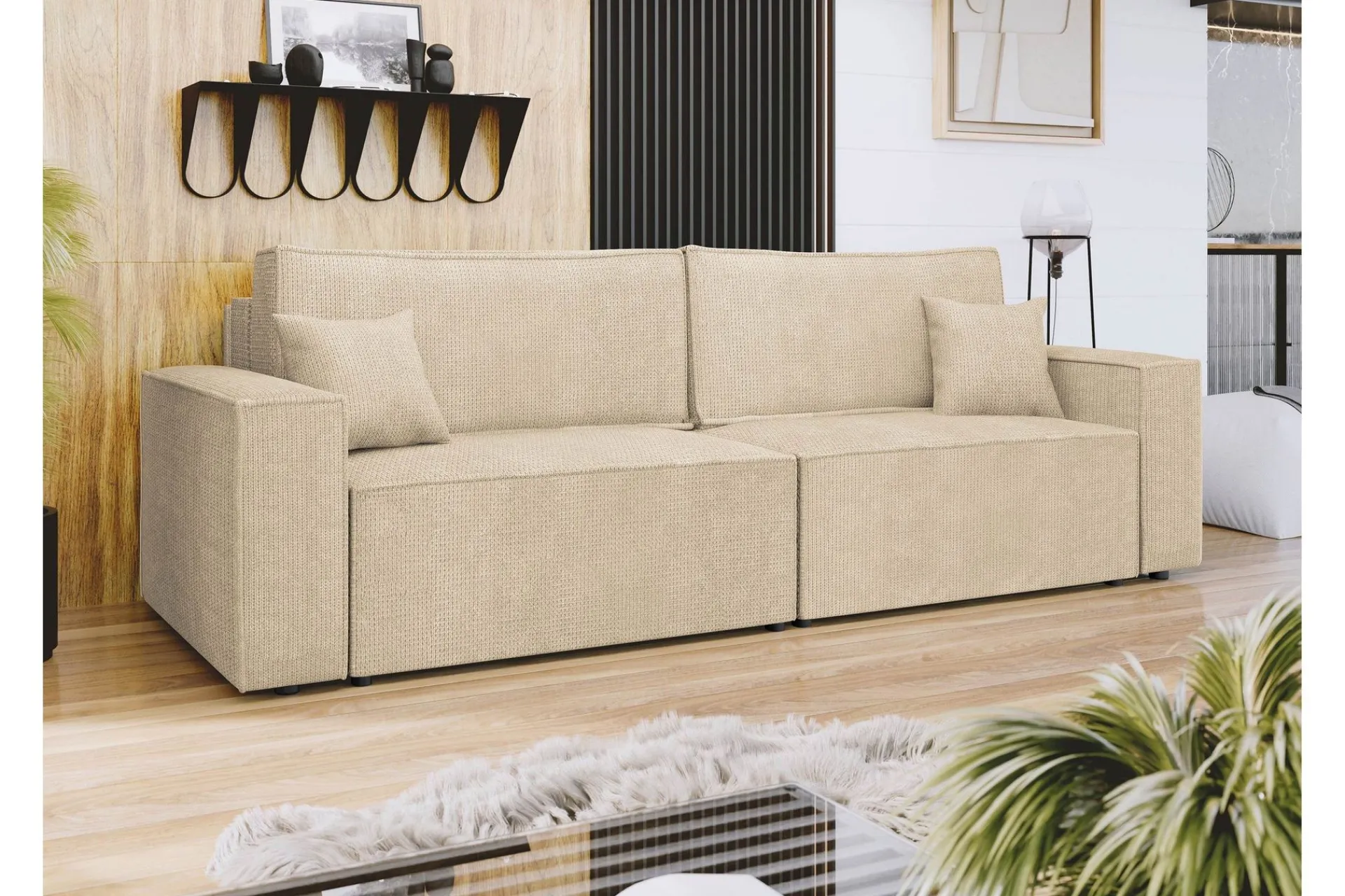 Sovesofaer-Hobson Sovesofa 3-seter i Plysj Beige