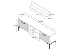 Tv-Benk & Mediabenk-Holter Tv-benk 140 cm Valnöt